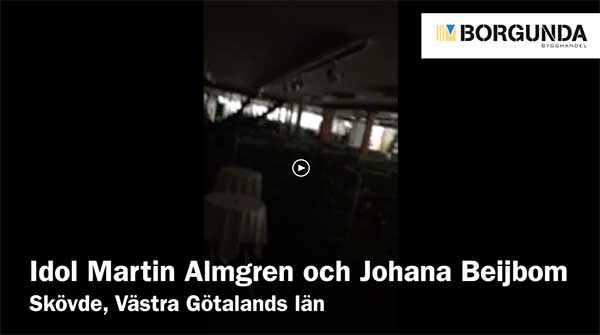 Idol Martin Almgren och Johanna Beijbom inlåsta på Borgunda